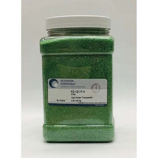 Frit, Light Green Transparent, 121-96-4, 4 lb jar