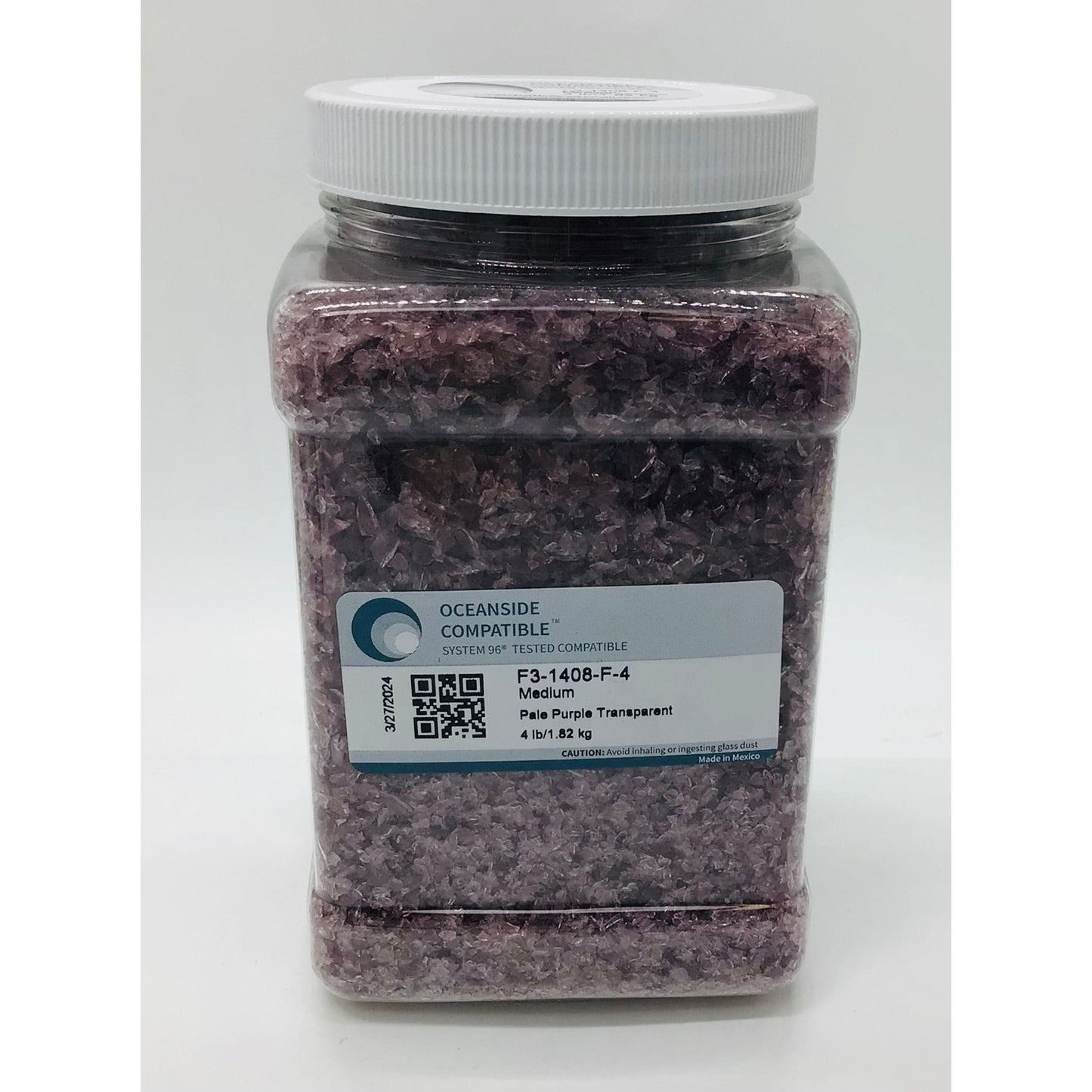 Frit, Pale Purple Transparent, F3-1408-96-4, 4 lb jar