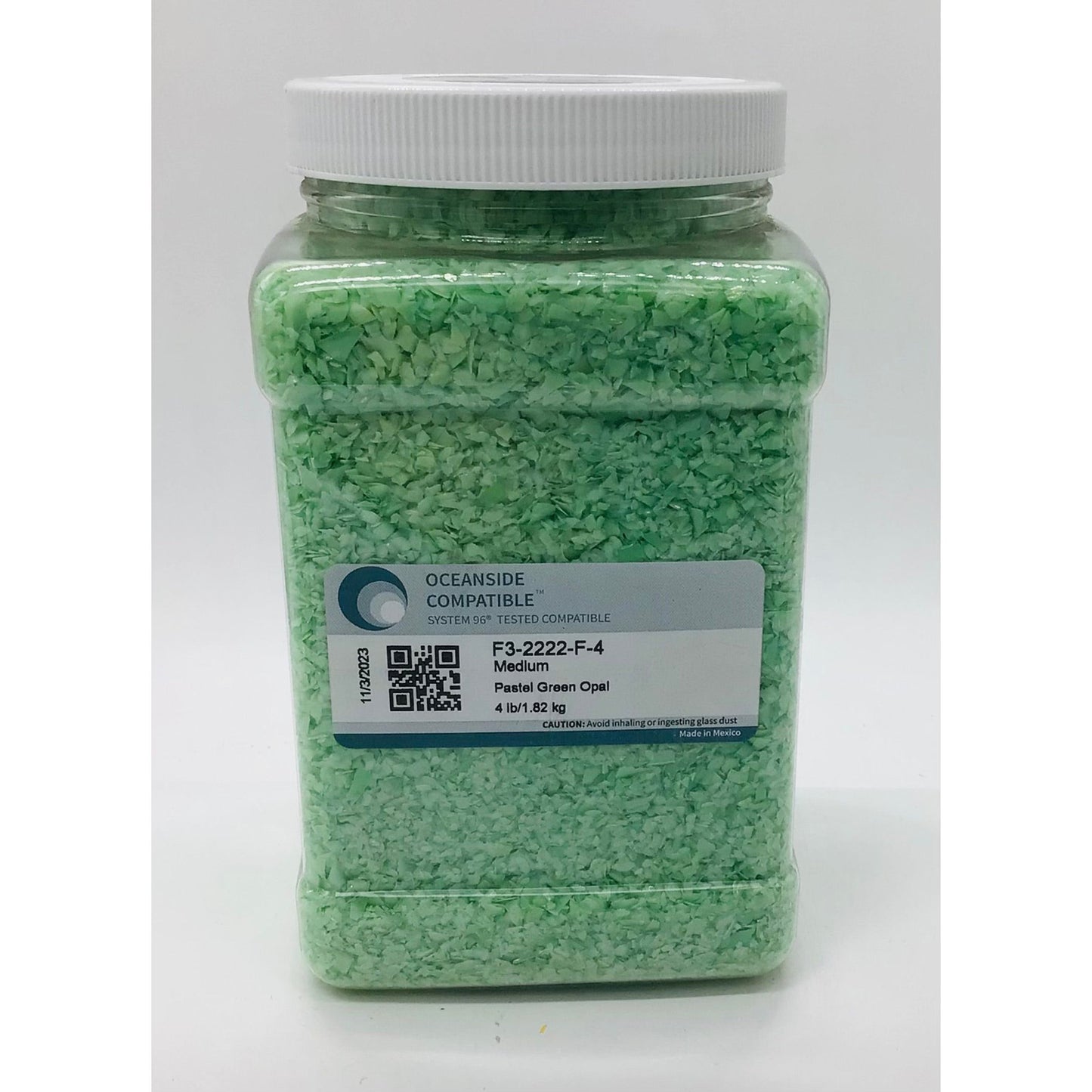 Frit, Pastel Green Opal, 2222-96-4, 4 lb jar