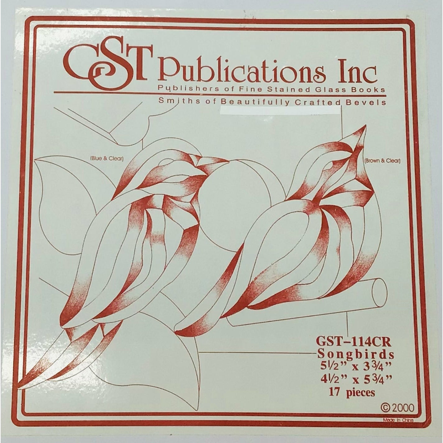 Songbirds Bevel Cluster, clear, blue, brown, GST-114CR