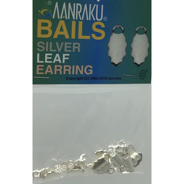Aanraku Bails, silver leaf earring, 24 pcs (12 pairs)