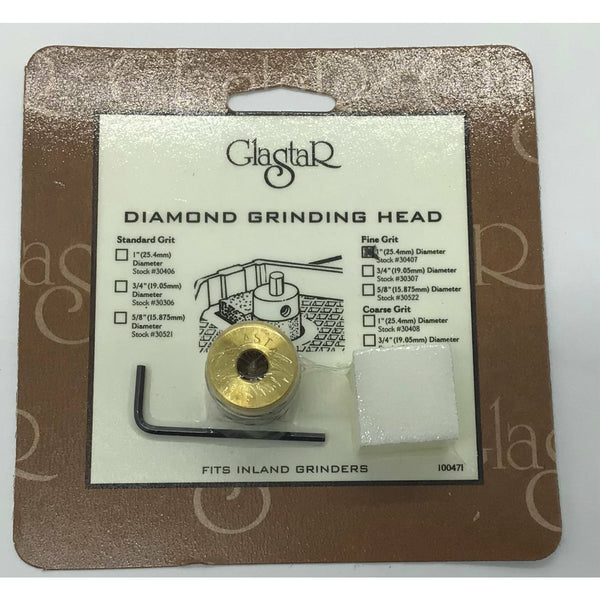 Glastar Diamond Grinding Head, 1", Fine Grit