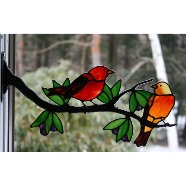 Scarlet Tanager Window Branch and Pattern Kit