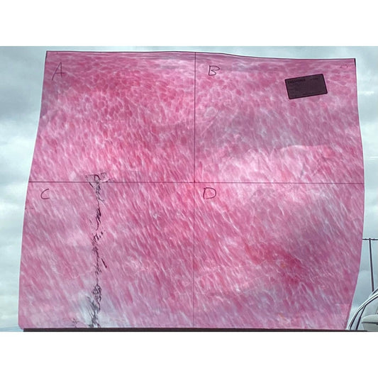 Fremont Antique Glass 329, Pink Frit on Clear