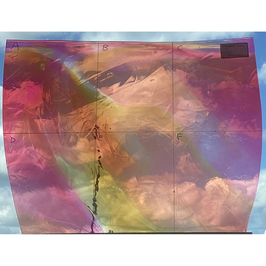 Fremont Antique Glass 2592, Pink and Yellow Streaky on Clear