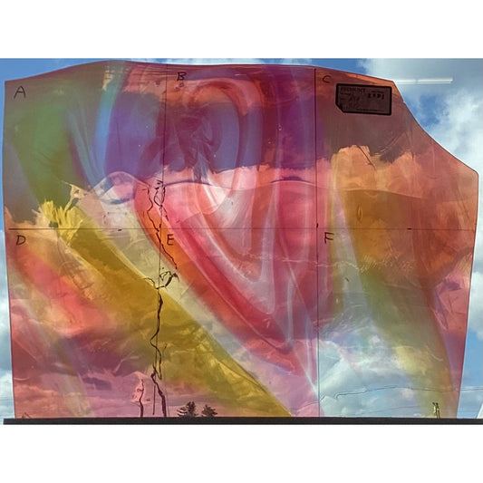 Fremont Antique Glass 2591 - Pink and Yellow Streaky on Clear