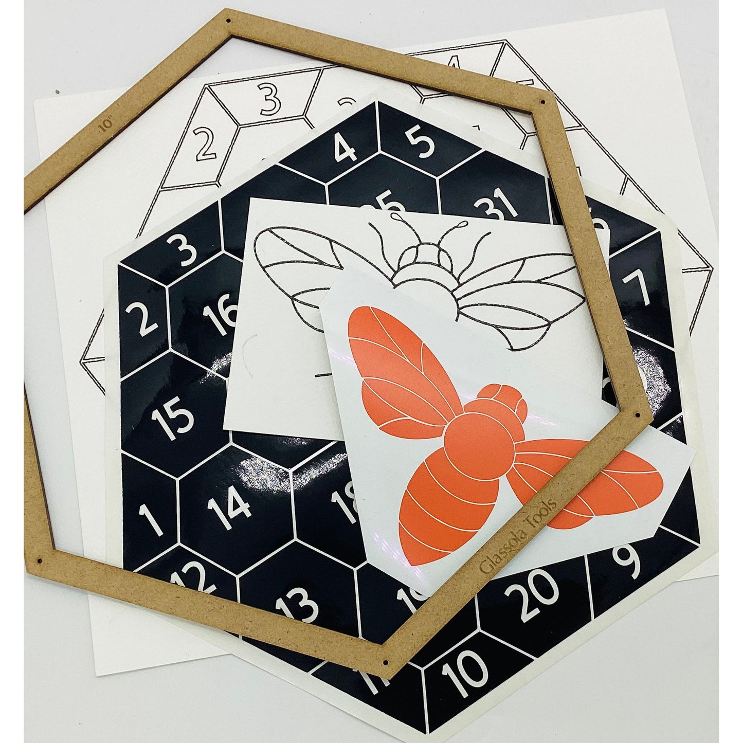 Honeycomb and Bee Pattern and Frame Kit