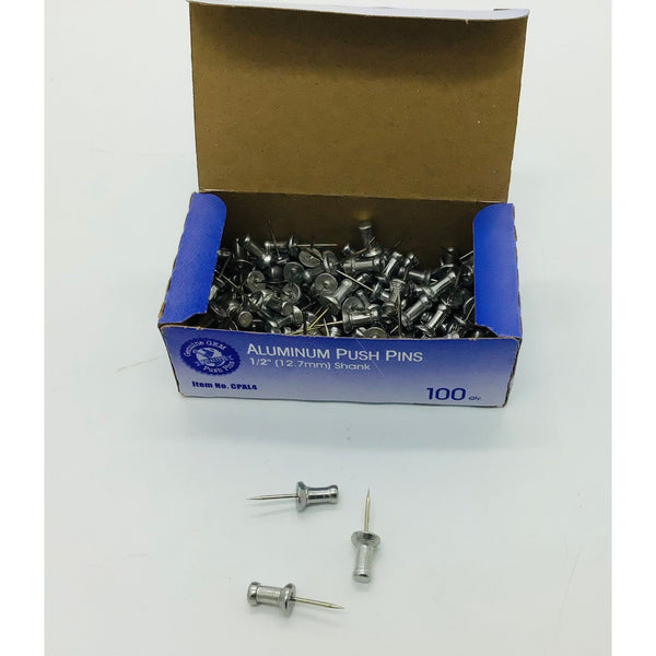 Aluminum Push-Pins 1/2” (12.7 mm) shank, Box of 100