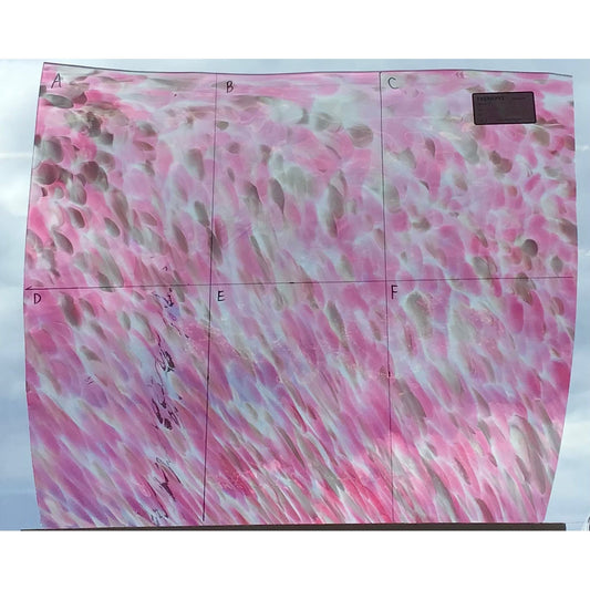 Fremont Antique Glass 214, Pink & White Frit on Clear