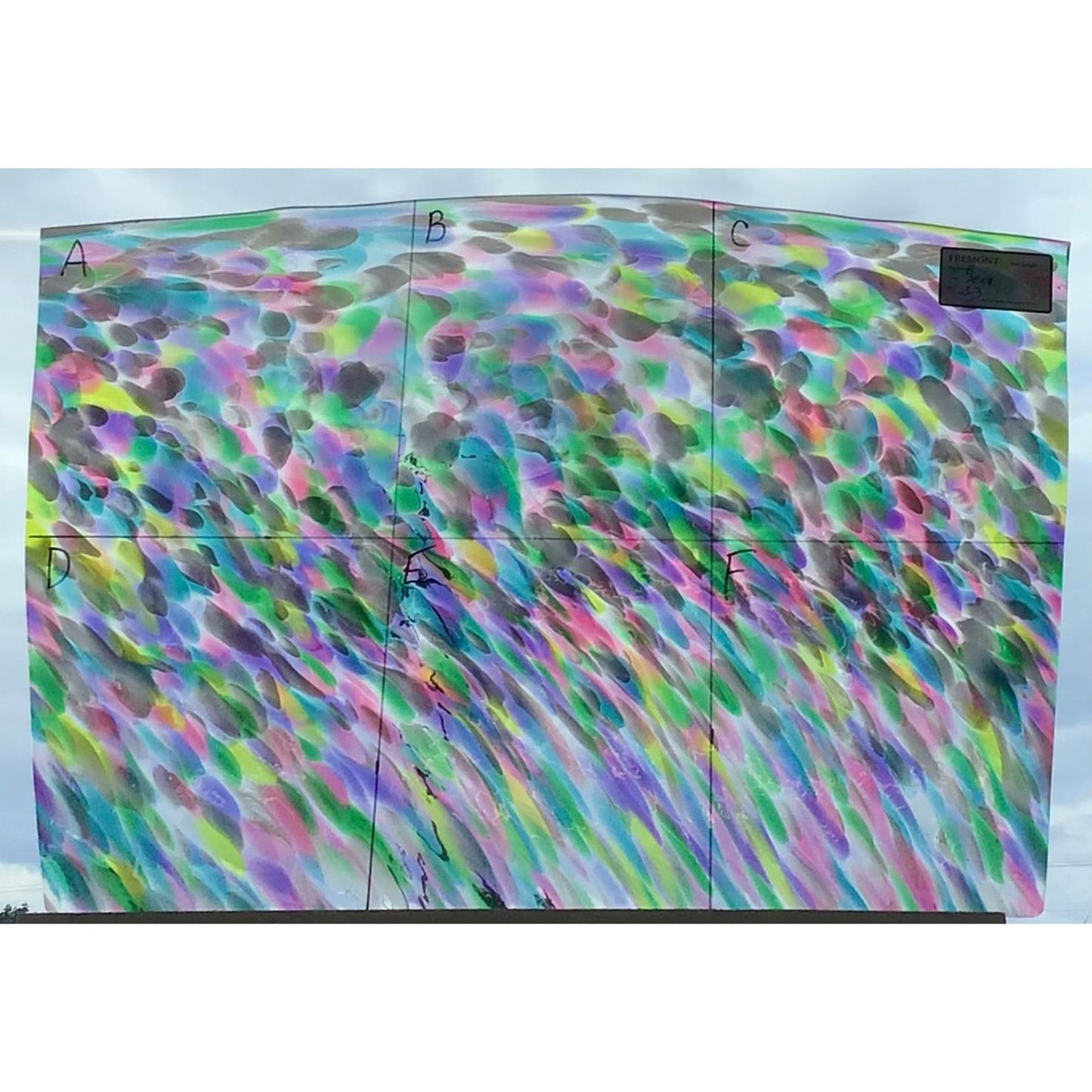 Fremont Antique Glass 2801, Multicolour Green, Pink, Purple, Blue, White, Yellow on Clear