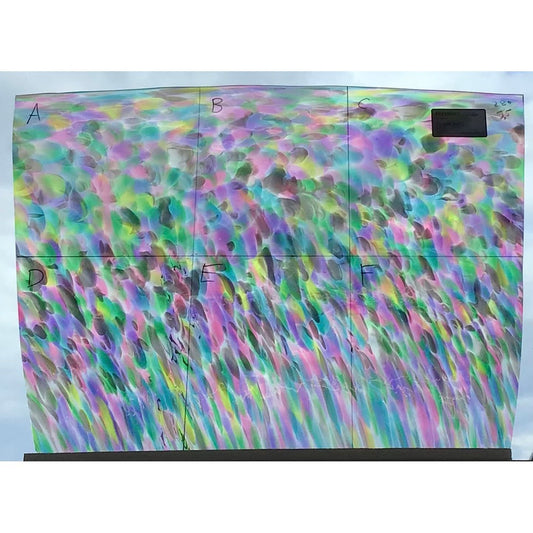 Fremont Antique Glass 2803, Multicolour Green, Pink, Purple, Blue, White, Yellow on Clear