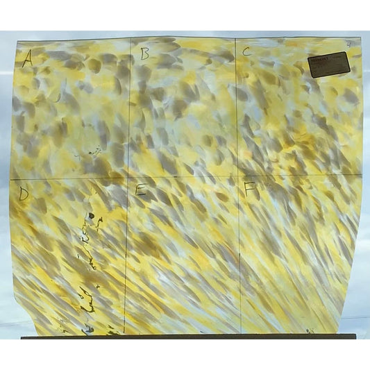 Fremont Antique Glass 59, Gold Amber and White Frit on Clear
