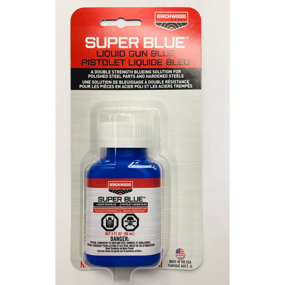 Super Blue Liquid Gun Blue (Black Patina for Zinc), 3 fl. oz Stained