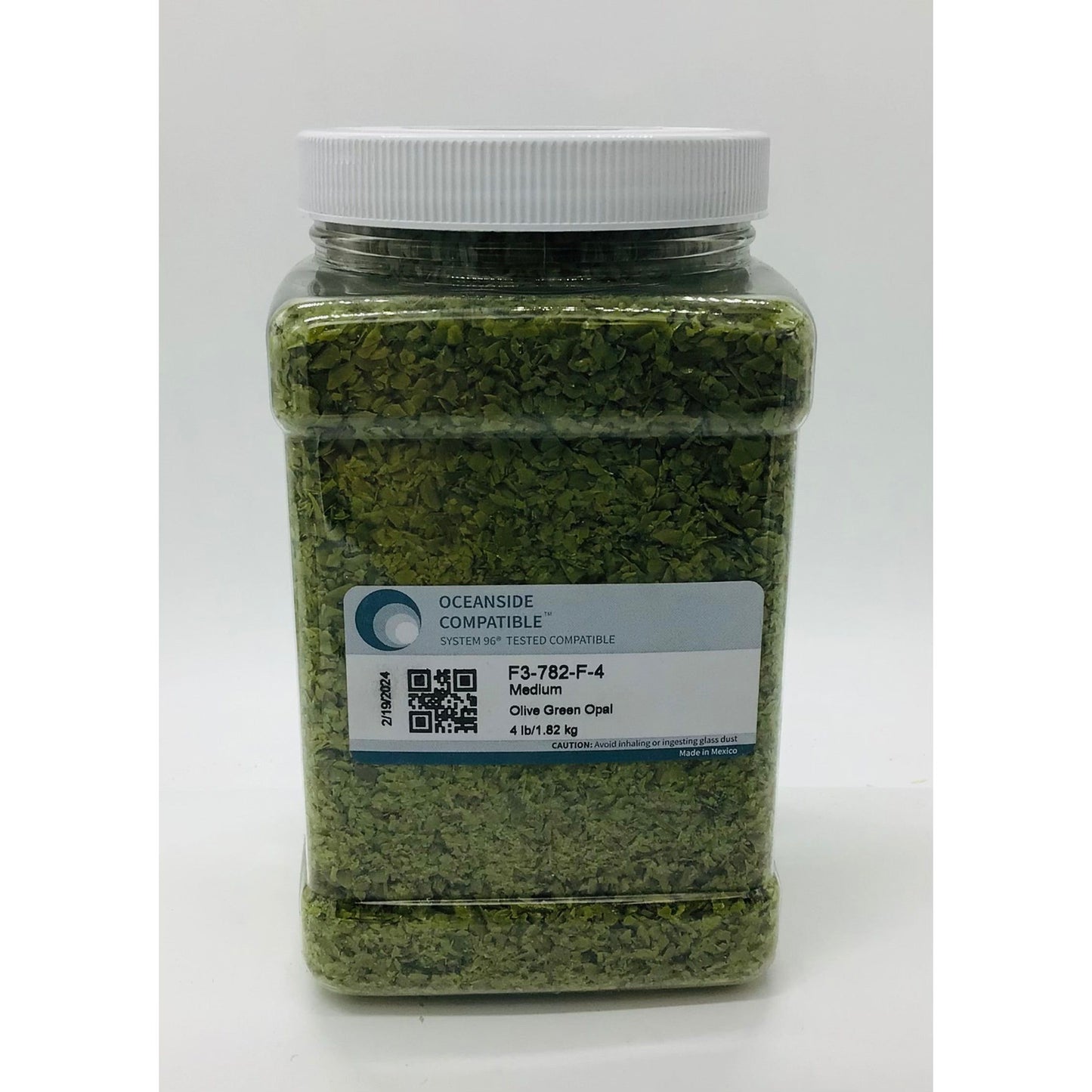 Frit, Olive Green Opal, F3-782-96-4, 4 lb jar