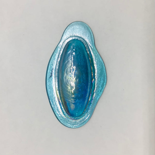 Pressed Glass Jewels - Irid Oval
