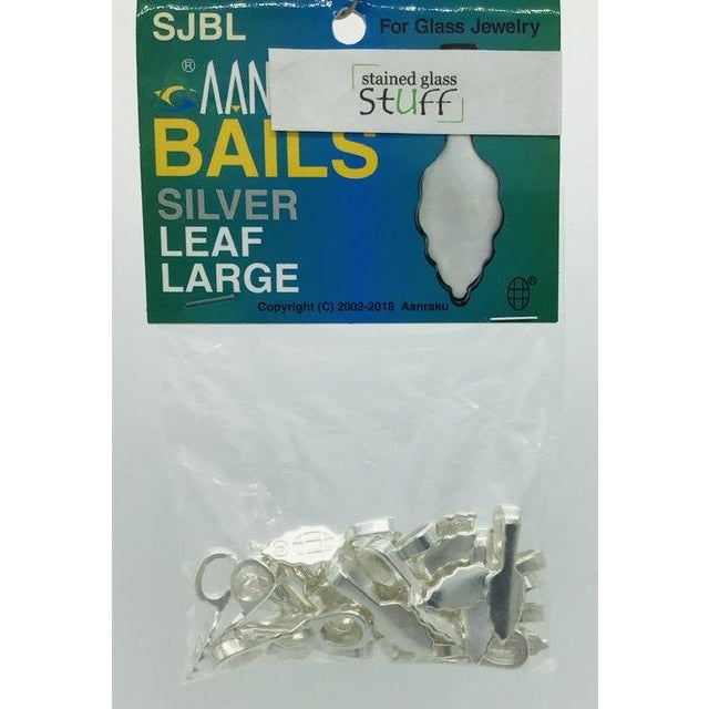 Bails, Silver Leaf Large, 25 pcs
