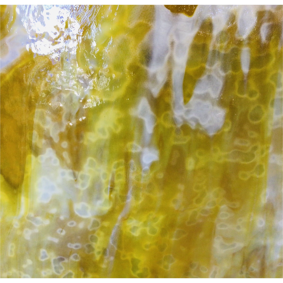 Uro by Yough U00361, Yellow, Amber & White Ring Mottle Stained