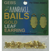 Aanraku Bails, gold leaf earring, 24 pcs (12 pairs)
