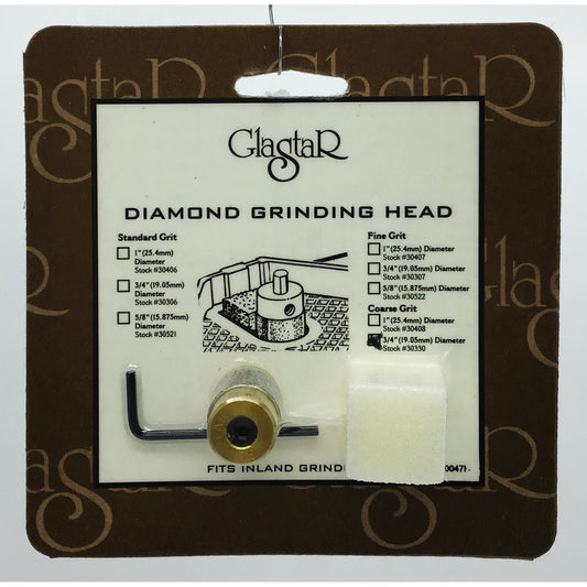 Glastar Diamond Grinding Head, 3/4", Coarse Grit