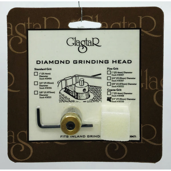 Glastar Diamond Grinding Head, 3/4", Coarse Grit