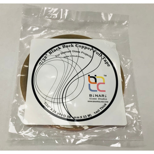 Binari 7/32" x 36 yards black coated foil tape