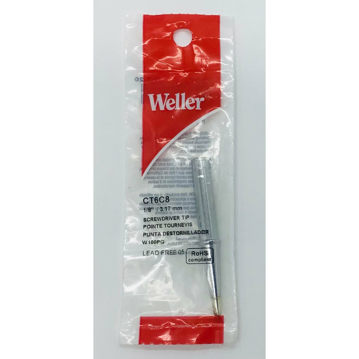 Weller Iron Chisel Tip, 1/8" (800 degree)