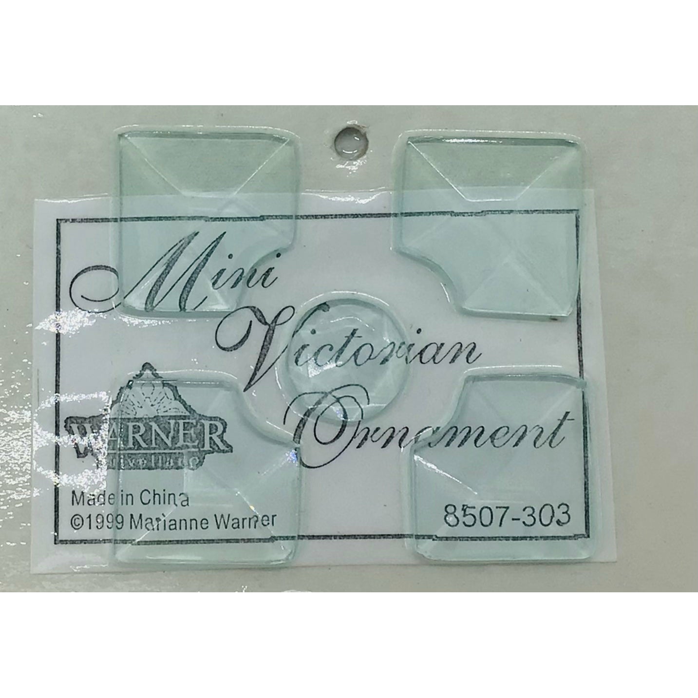 Mini Victorian Square Ornament Bevel Cluster, clear