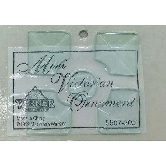 Mini Victorian Square Ornament Bevel Cluster, clear