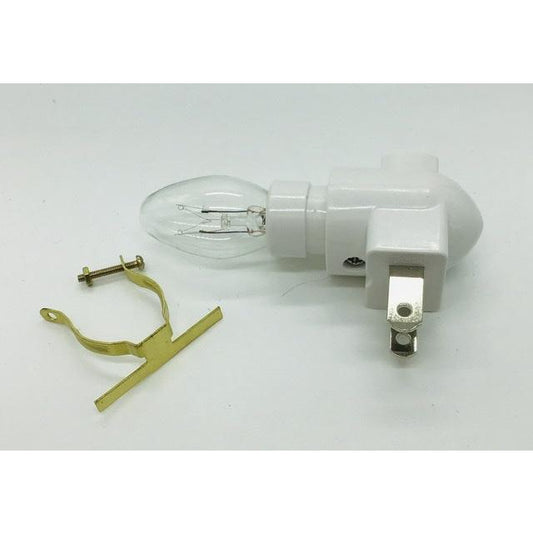 White Night Light with Bulb and Clip