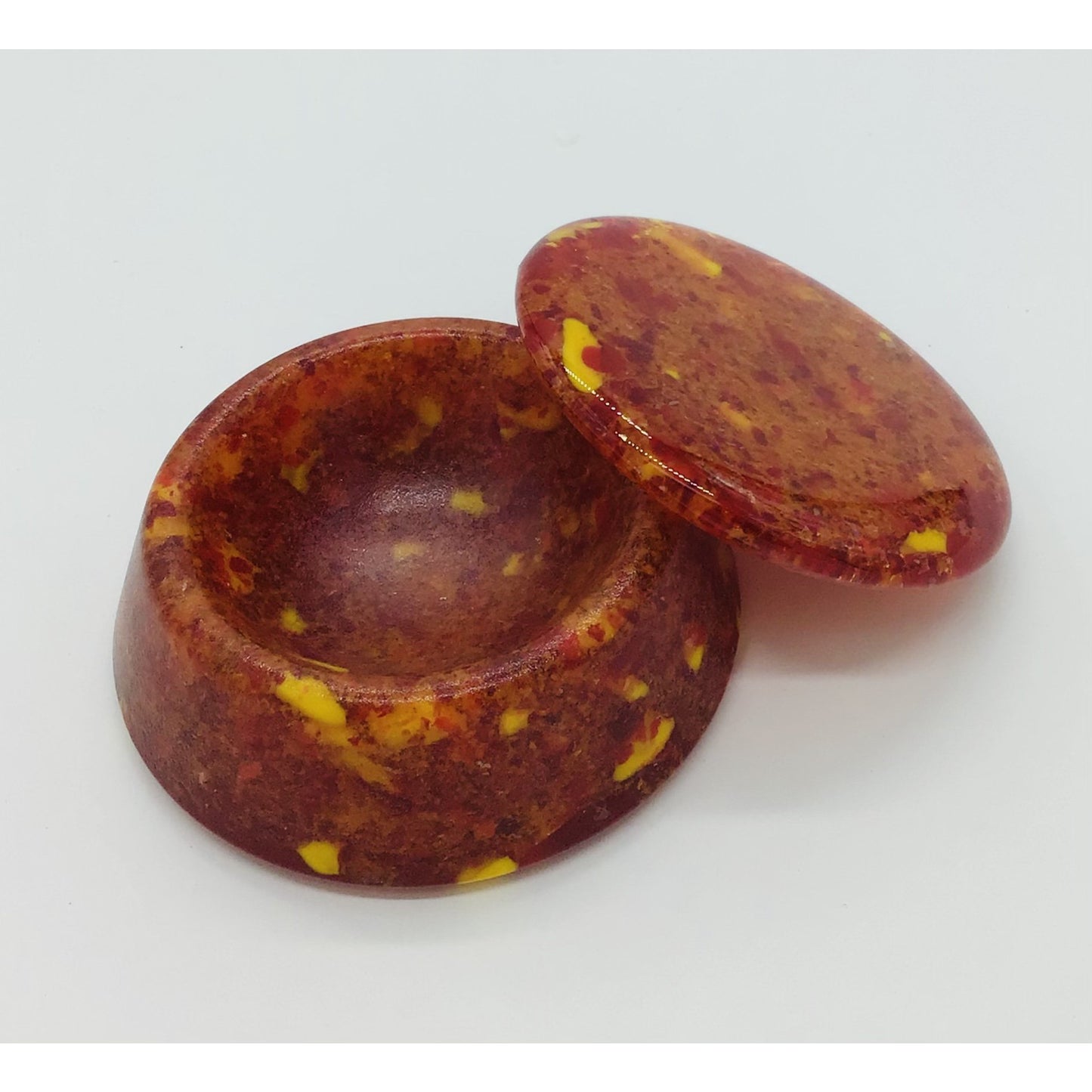 Red/yellow Frit Cast Glass Box