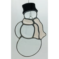 Beveled Snowman with Champagne Scarf