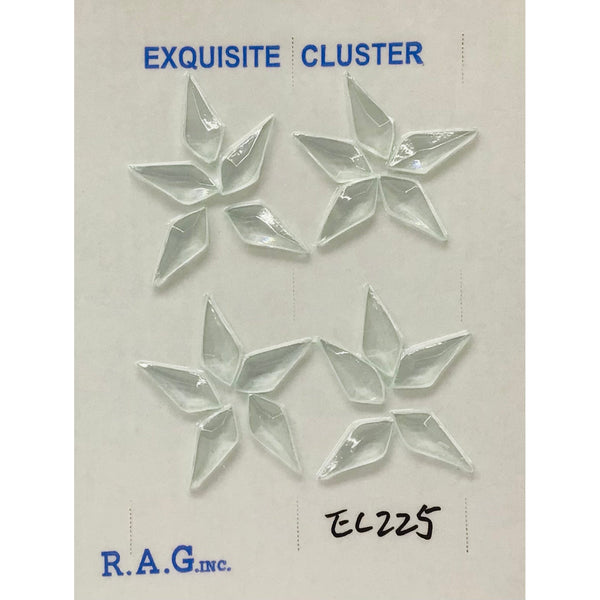 EC 225, 5-Point Stars Bevel Clusters, clear
