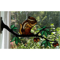 Chipmunk with Acorns Window Branch and Pattern Kit