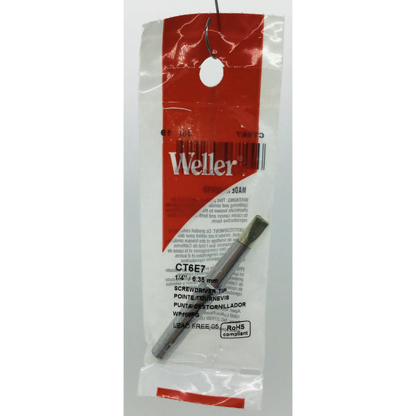 Weller Replacement Soldering Iron Chisel Tip, 1/4" CT6E7
