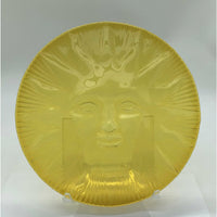 Fused Glass Textured Tile - 9" Sun Face in Pale Amber