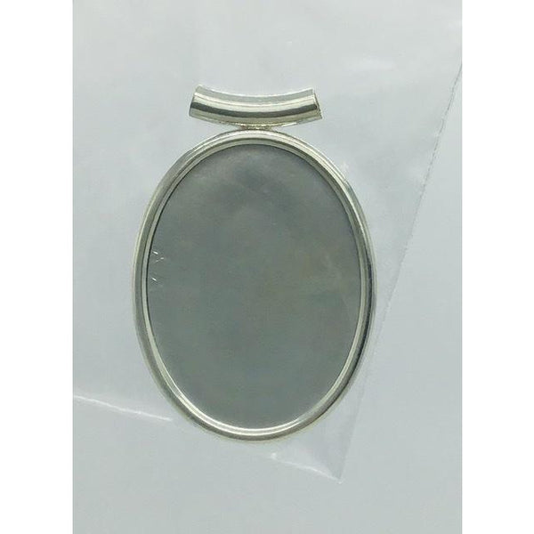Large Oval Silver Pendant Setting