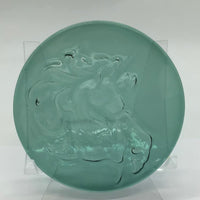 Fused Glass Textured Tile - 5" Unicorn in Sea Green