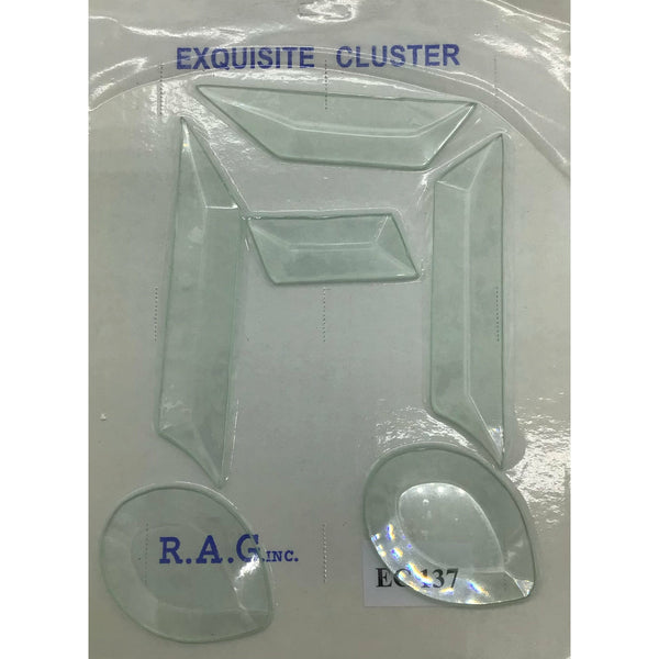 EC 137, Double Music Note Bevel Cluster, clear
