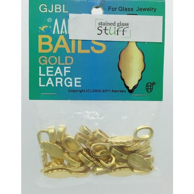 Bails, Gold Leaf Large, 25 pcs