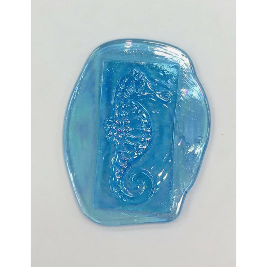 Pressed Glass Jewels - Irid Seahorse