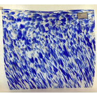 Fremont Antique Glass 33-1, Blue & White Frit on Clear